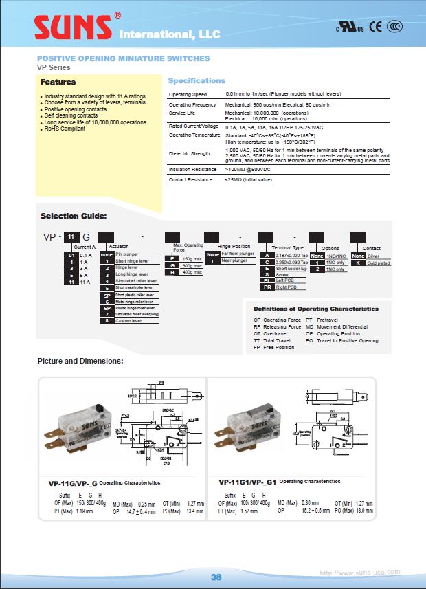 Micro Switches - SUNS international LLC